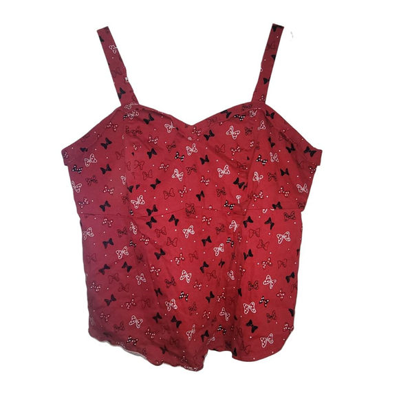 Women's Disney Red Minnie Bow Tank Top Plus Size 4X - Picture 2 of 9